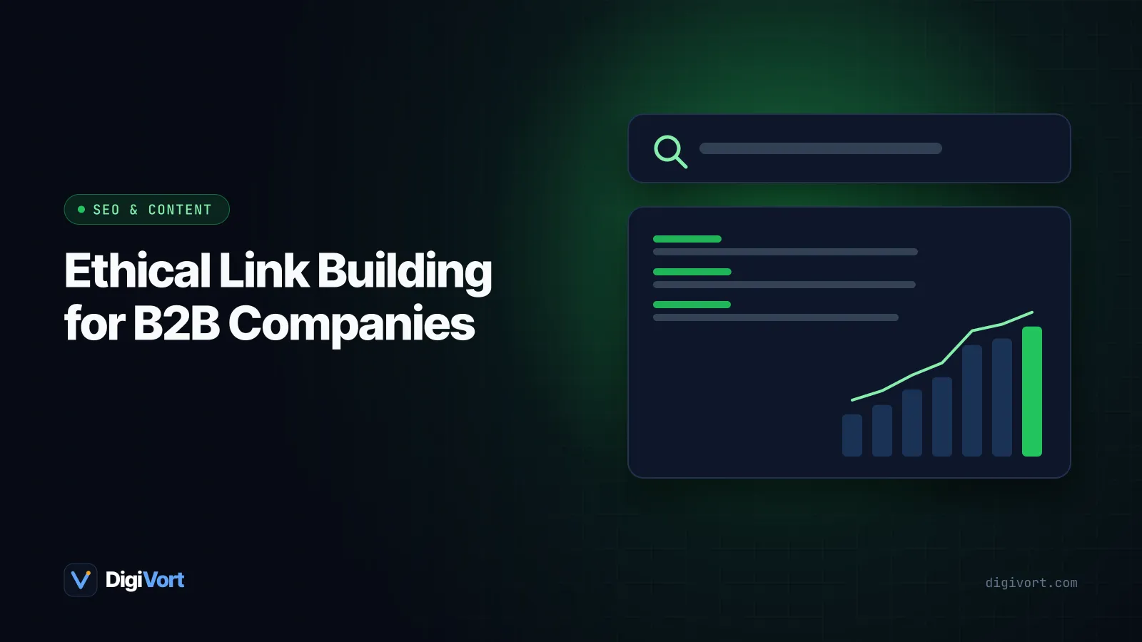 Illustration of a B2B company website connected by link lines to partner, association and industry publication websites